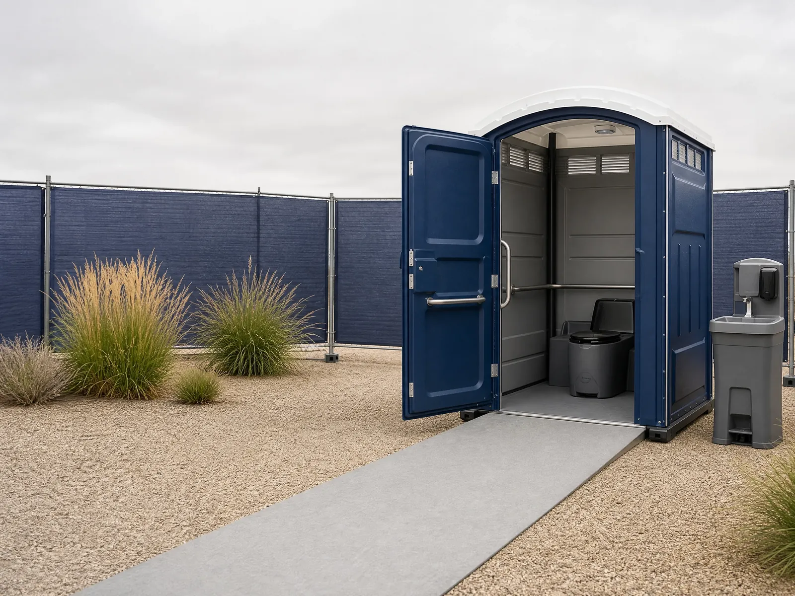 ADA-accessible portable restrooms portable sanitation setup